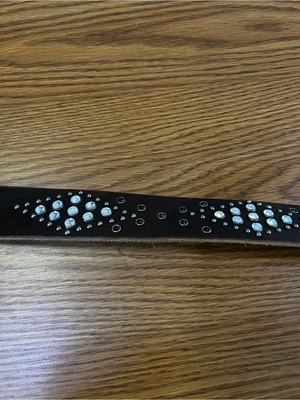 Brown Studded Leather Women’s Belt with Silver Buckle